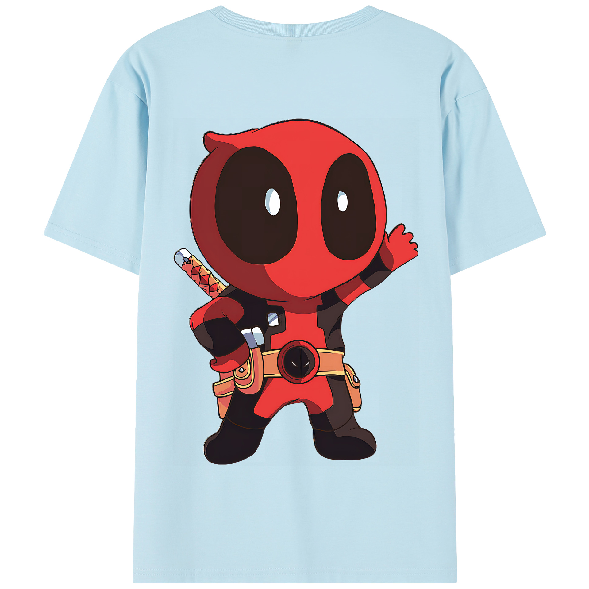 （画像用） Deadpool デッドプール 綿100％半袖Tシャツ（背面プリント）